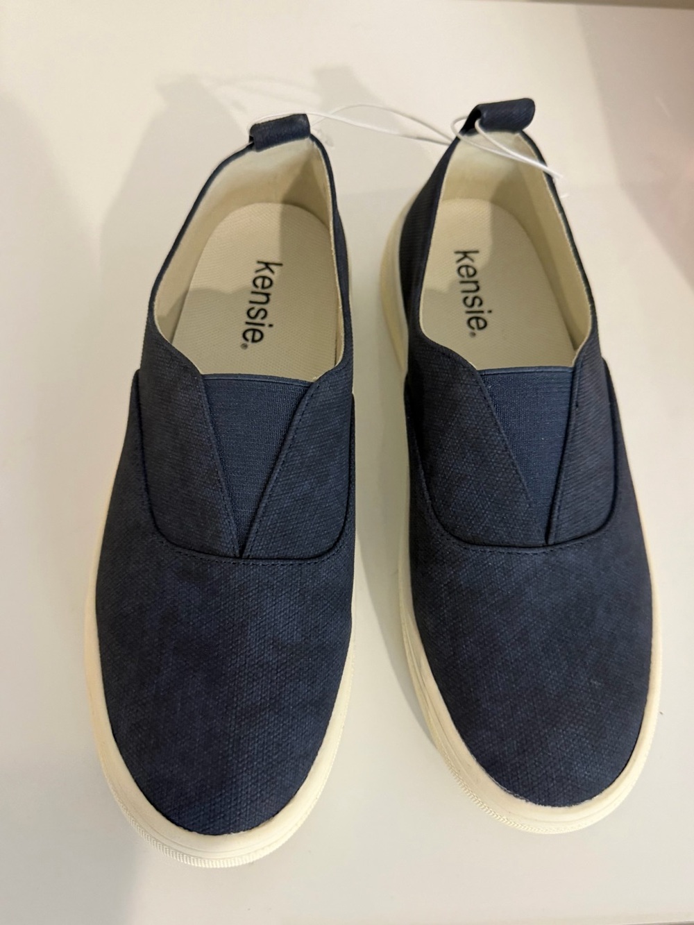 Kensie Women’s Navy Slip-On Sneakers with Cream Sole